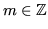 $ m \in \mathbb{Z}$