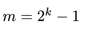 $ m=2^k-1$