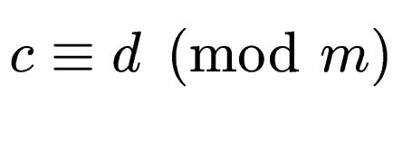 $ c \equiv d \pmod{m}$