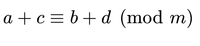 $ a+c \equiv b+d \pmod{m}$