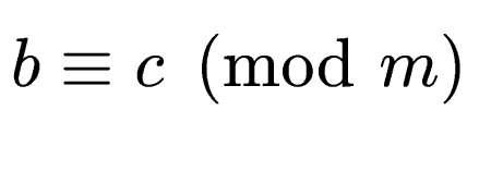 $ b \equiv c \pmod{m}$