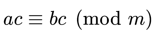 $ ac \equiv bc \pmod{m}$