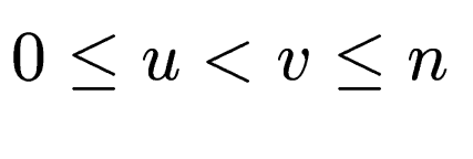 $ 0\le u < v \le n$