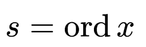 $ s=\operatorname{ord}x$
