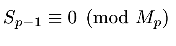 $\displaystyle S_{p-1} \equiv 0 \pmod{M_p}$