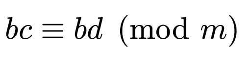 $ bc \equiv bd \pmod{m}$