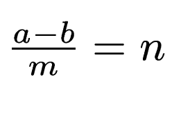 $ \frac{a-b}{m} = n$