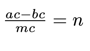 $ \frac{ac-bc}{mc} = n$