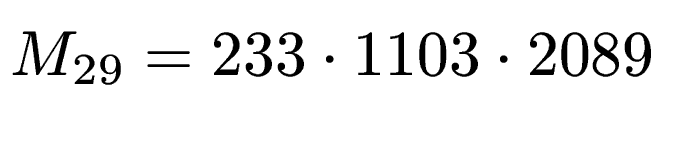 $ M_{29}=233 \cdot 1103 \cdot 2089$