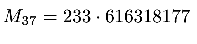 $ M_{37}=233 \cdot 616318177$