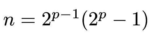 $ n=2^{p-1}(2^p-1)$