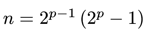 $ n=2^{p-1}\left(2^p-1\right)$