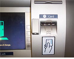 The ATM before the skimming device is installed